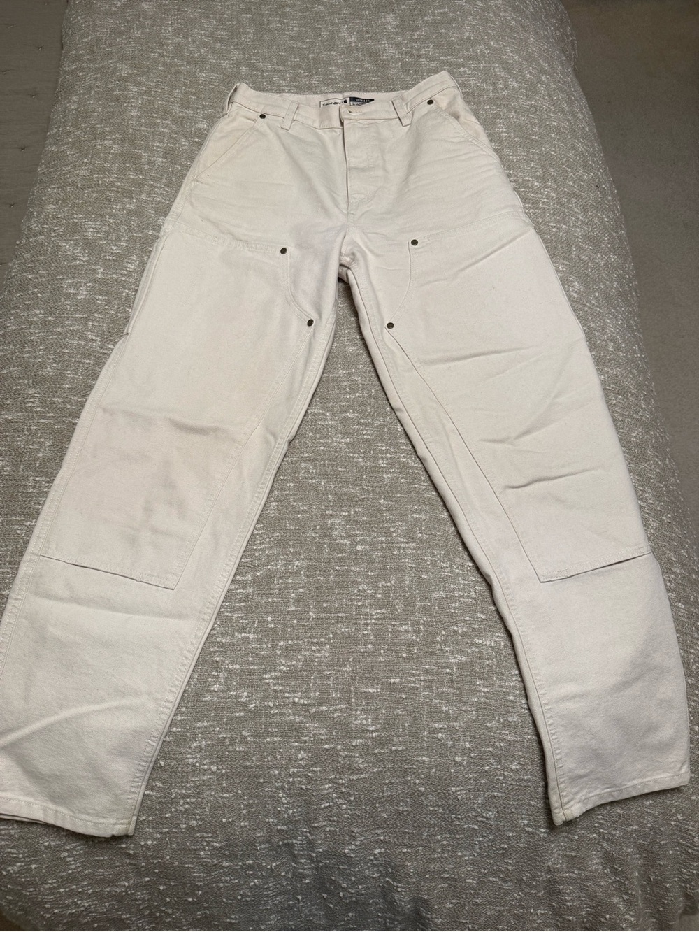 Carhartt Women's Cream Carpenter Jeans - Relaxed Boyfriend Fit